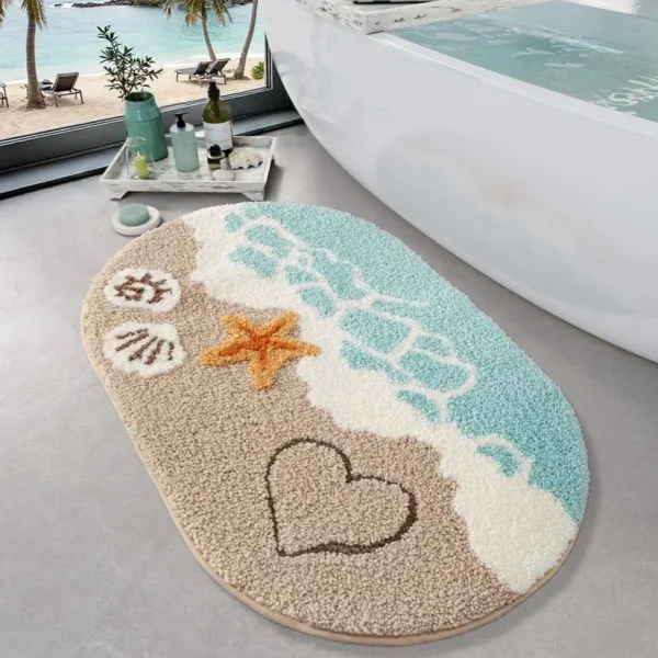 Soft and Absorbent Beach Rug, NonSlip Backing