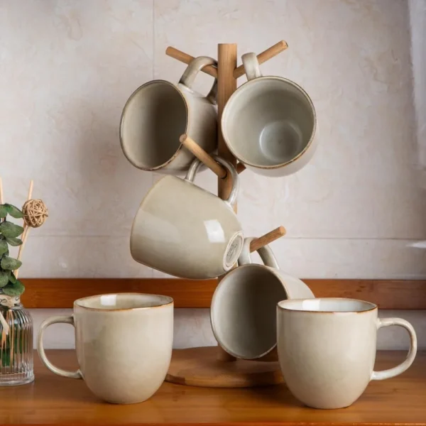 12oz Ceramic Coffee Mugs, Set of 6.