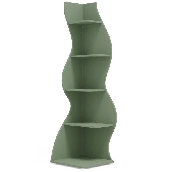 Modern 5-Tier Wall Corner Bookshelf